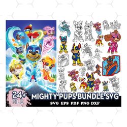 24 Mighty Pups Bundle Svg, Paw Patrol Svg, Cartoon Svg