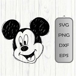 MickeyMouse SVG PNG Dxf Classic Mickey at the Park Sketched Mickey Vacation Shirts Sublimation Cricut Cut File Design Mi
