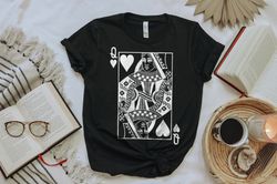 Queen of Hearts Oversized Graphic Tee Shirt for Women , Womens T-Shirt Vintage Feminist Tee , Playing Cards , Gift for h