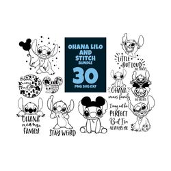 30 Files Ohana Lilo And Stitch Bundle Svg, Cartoon Svg, Ohana Svg, Ohana Lilo Svg, Ohana Lilo Png, Ohana Means Family, O