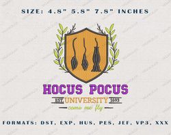 Hocus Pocus University, Happy Halloween Embroidery, Hocus Pocus Embroidery, Sanderson Sisters,Instant Download