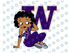 Betty Boop With Washington Huskies PNG File, NCAA png, Sublimation ready, png files for sublimation, Sublimation design