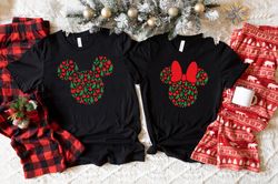 Mickey n Minnie Head Shirt, Cute Christmas Disney Couple Shi
