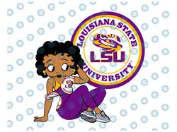 Betty Boop With LSU Tigers football PNG File, NCAA png, Sublimation ready, Sublimation design download