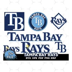 10 FILE Tampa Bay Rays Svg Bundle
