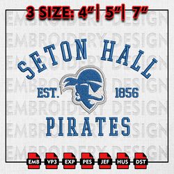 NCAA Seton Hall Pirates Embroidery files, NCAA Embroidery Designs, Seton Hall Pirates Machine Embroidery Pattern