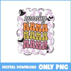 witch hat png, spooky mama ghost png, skull png, ghost png, bat png, retro halloween png, halloween png, cartoon png