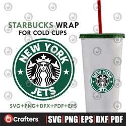 New York Jets Starbucks Wrap Svg, Sport Svg, New York Jets Svg, Jets Svg, Nfl Starbucks Svg, Jets Starbucks Wrap, Jets S