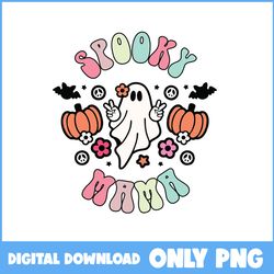Cute Ghost Png, Spooky Mama Ghost Png, Pumpkin Png, Heart Png, Retro Halloween Png, Halloween Png, Cartoon Png, Png File