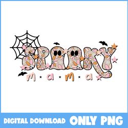 Ghost And Flower Png, Cute Ghost Png, Spooky Mama Ghost Png, Retro Halloween Png, Halloween Png, Cartoon Png, Png File