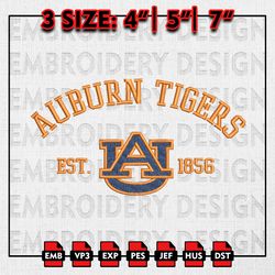 NCAA Auburn Tigers Embroidery files, NCAA Embroidery Designs, Auburn Tigers Machine Embroidery Pattern