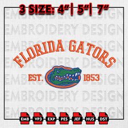 NCAA Florida Gators Embroidery files, NCAA Embroidery Designs, Florida Gators Machine Embroidery Pattern
