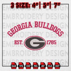 NCAA Georgia Bulldogs Embroidery files, NCAA Embroidery Designs, Georgia Bulldogs Machine Embroidery Pattern