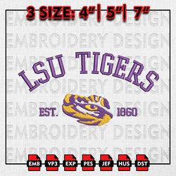 NCAA LSU Tigers Embroidery files, NCAA Embroidery Designs, LSU Tigers Machine Embroidery Pattern