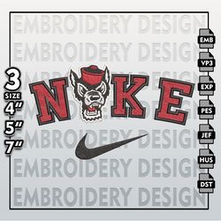 NCAA Embroidery Files, Nike NC State Wolfpack Embroidery Designs, NC State Wolfpack, Machine Embroidery Files