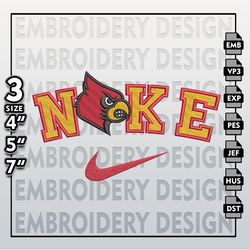 NCAA Embroidery Files, Nike Louisville Cardinals  Embroidery Designs, Louisville Cardinals, Machine Embroidery Files