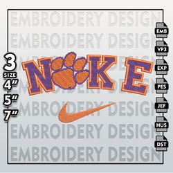 NCAA Embroidery Files, Nike Clemson Tigers Embroidery Designs, Clemson Tigers, Machine Embroidery Files
