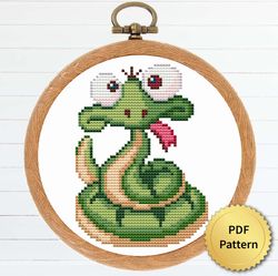 Funny Snake Cross Stitch Pattern