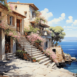 Blooming Steps: A Classic Harbor Village