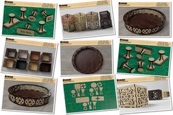 Wooden Stamps / Laser Cut Boxes / Round Decorative Tray SVG DXF CDR Ai 500