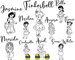 Disney baby princess silhouettes, princesses online