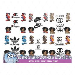 Big Bundle Fashion Logo Mickey Black Girl Svg