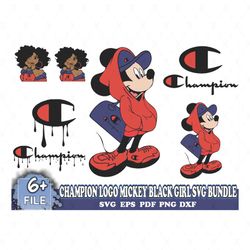Champion Logo Mickey Black Girl Svg Bundle