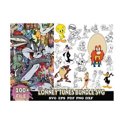 100 Lonney Tunes Bundle Svg, Animals Svg, Duckey Svg