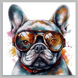 French bulldog PNG sublimation design -French bulldog wearing sunglass instant digital downloads