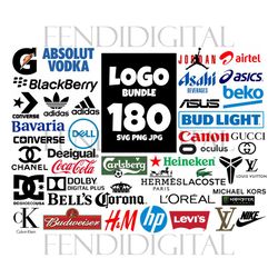 180 Files Logo Bundle Svg, Brand Logo Svg, Logo Bundle, Trending Svg, Shoe Sport Brand, Famous Brand Svg, Luxury Brand L