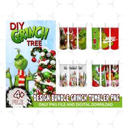 4 Files Bundle Grinch Tumbler Png, Christmas Png, Grinch Png, Xmas Png, Merry Christmas Png, Santa Png, Skinny Tumbler 2