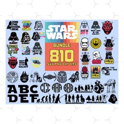 810 Files Star Wars Bundle Svg, Star Wars Svg, Star Wars Bundle Svg, Stop Wars, Star Wars Party Svg, Cartoon Svg, Comic