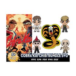 Cobra Kai Chibi Bundle Svg, Miguel Diaz Svg, Cobra Kai Svg