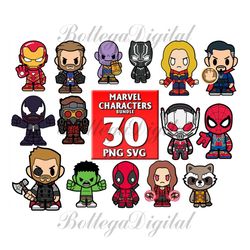 30 Files Marvel Characters Svg Bundle, Bundle Iron Man, Spider Man Svg, Ant Man Svg, Deadpool Svg, Thor Svg, Dr Strange