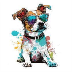 Puppy dog PNG sublimation design -Puppy dog wearing sunglass instant digital downloads