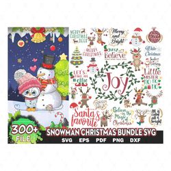 300 Snowman Christmas Bundle Svg, Christmas Svg Santa Svg, Snowman Svg