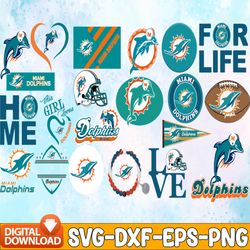 Bundle 22 Files Miami Dolphins Football team Svg, Miami Dolphins Svg, NFL Teams svg, NFL Svg, Png, Dxf, Eps, Instant Dow