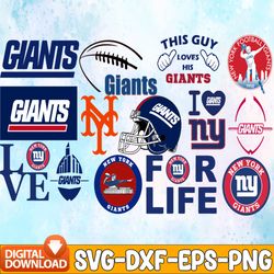 Bundle 30 Files New York Giants Football team Svg, New York Giants Svg, NFL Teams svg, NFL Svg, Png, Dxf, Eps, Instant
