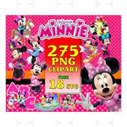 275 Minnie Mouse Clipart Png, Minnie Font, Princess svg, Mickey Mouse Clubhouse, Minnie Head Png