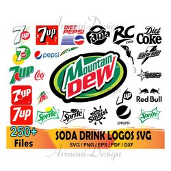 250 Soda Drink Logo Svg, Soft Drink Svg, Soda Label Svg