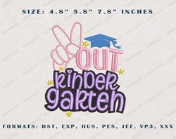 Back To School Embroidery, Shout Out Kindergarten Embroidery Designs, School Life Embroidery Design, Cute Kindergarten