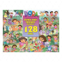128 Files Dora Of Explorer and Friends Bundle Png, Cartoon Svg, Dora Of Explorer, Dora And Friends, Dora Png, Dora Bundl