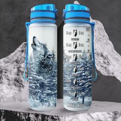 howling wolf water bottle love wolf bottle gift for family and friends sport water bottle plastic 32oz