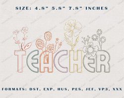 Teacher Embroidery Designs, Back To School Embroidery Designs, School Life Embroidery, Teacher Day Designs, School Embr