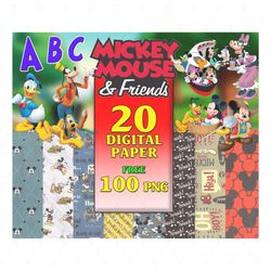 20 Mickey Mouse Digital Paper, Mickey Background, Polka Dots, Decorative Paper, Mickey Mouse, Mickey digital paper, Mick