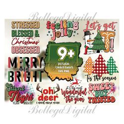 9 Design Christmas Bundle SVG, Christmas Svg, Xmas Svg, Christmas Sublimation, Digital Download