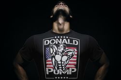 Donald Pump Flexing Funny Gift T shirt For Gym Rats,Lifting Shir,Unisex Oversized T-shirt Workout Apparel,Funny Pump Cov