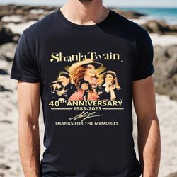 Awesome Shania Twain 40th Anniversary 1983 2023 Thanks For The Memories Signature Shirt, Shirt For Men Women
