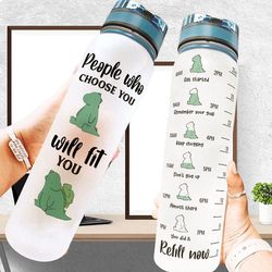 people who choose you will fit you dinosaur cartoon water bottle birthday gift sport water bottle plastic 32oz