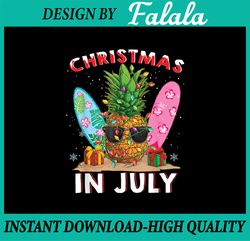 Christmas In July Pineapple Surf Santa Summer Tree Png, Christmas In July Png, Xmas In Summer Png, Digital Download
